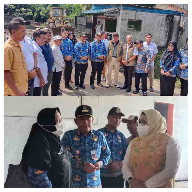 Wakil Bupati sesi foto bersama dengan tokoh masyarakat, perangkat desa, dan jajaran kecil kelapa dua.
