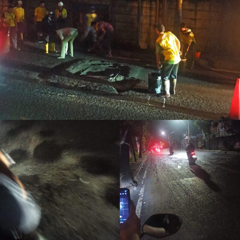Perbaikan jalan raya imam Bonjol-Karawaci, Kota Tangerang.