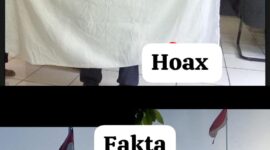 Perbandingan bendera merah putih yang sesuai fakta dan yang hoax.
