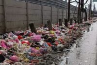 Tumpuk sampah di samping jalan Salembaran.