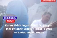 Teguh, Lurah Cimone Jaya saat dilokasi proyek pembangunan Indomaret, jalan Untung Suropati.