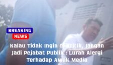 Teguh, Lurah Cimone Jaya saat dilokasi proyek pembangunan Indomaret, jalan Untung Suropati.