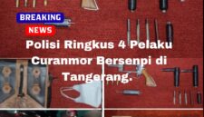 Barang bukti yang di amankan di Polsek Jatiuwung Kota Tangerang.