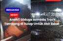 Gudang penyimpanan solar dan dump truk yang di modifikasi menjadi penyalur untuk alat berat.