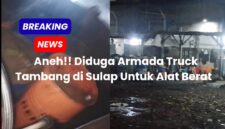 Gudang penyimpanan solar dan dump truk yang di modifikasi menjadi penyalur untuk alat berat.