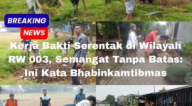 Kerja bakti RW 003, Kelurahan Cimone, Kecamatan Karawaci, Kota Tangerang.