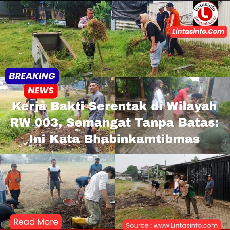 Kerja bakti RW 003, Kelurahan Cimone, Kecamatan Karawaci, Kota Tangerang.
