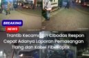 Tiang dan kabel fiber optik di amankan di Kecamatan Cibodas.
