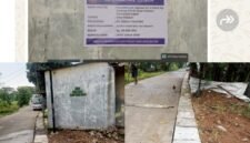Papan informasi proyek yang ada sesudah dan sebelum.