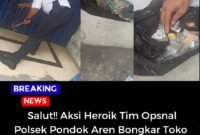 Foto tim opsnal dan barang bukti.