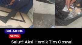 Foto tim opsnal dan barang bukti.
