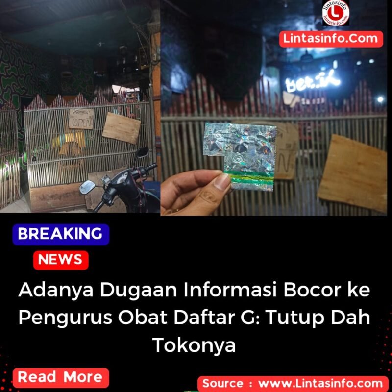 Toko obat golongan G diduga kebal hukum.